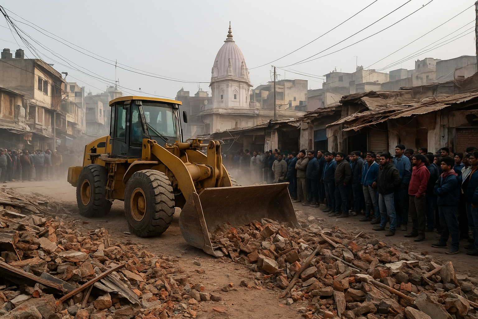 Delhi Bulldozer Action Jhandewalan Mandir